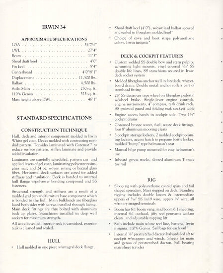 Irwin 34 Brochure
