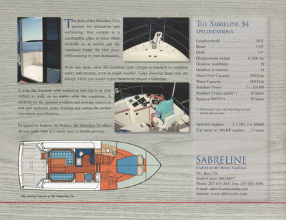 Sabreline 34 Fast Trawler Brochure