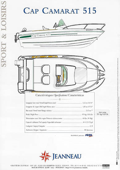 Jeanneau Cap Camarat 515 Brochure
