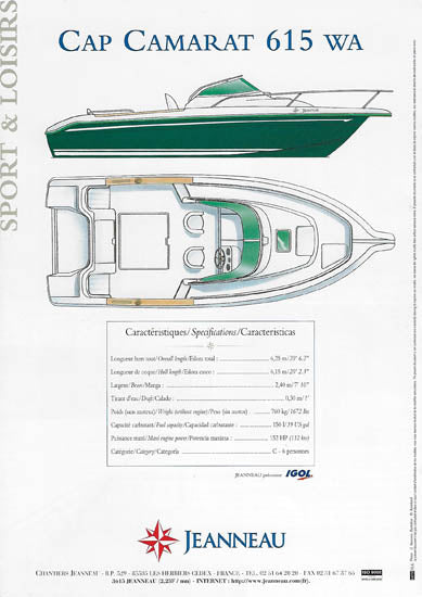 Jeanneau Cap Camarat 615 Walk Around Brochure