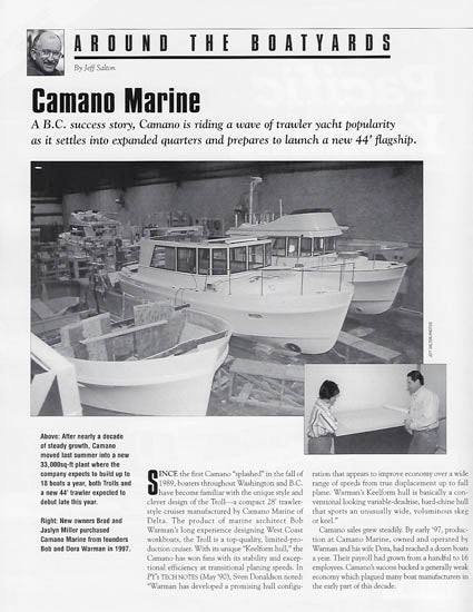 Camano Troll Pacific Yachting Magazine Reprint Brochure