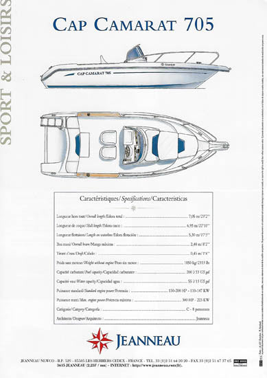 Jeanneau Cap Camarat 705 Walk Around Brochure