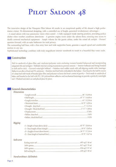 Wauquiez 48 Pilot Saloon Specification Brochure