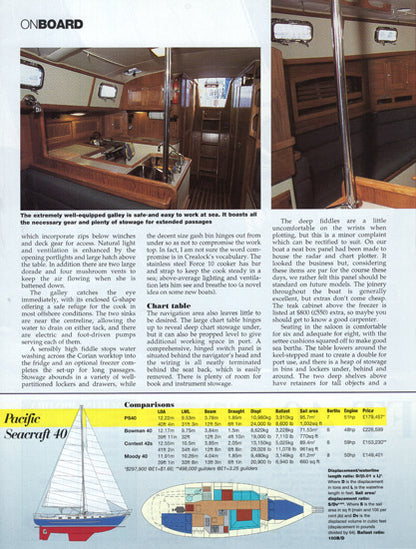 Pacific Seacraft 40 Yachting Monthly Magazine Reprint Brochure