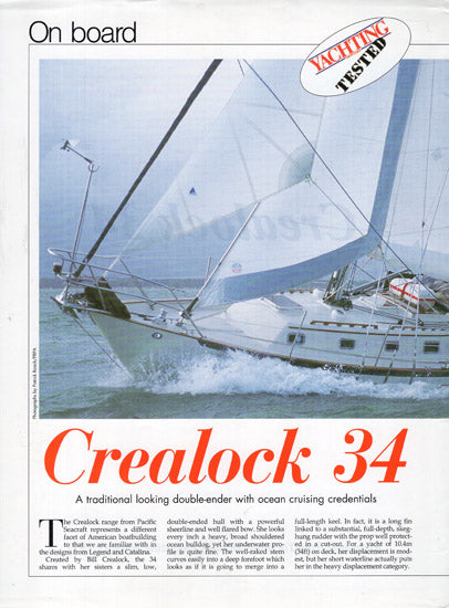 Pacific Seacraft Crealock 34 Yachting Monthly Magazine Reprint Brochure