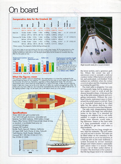 Pacific Seacraft Crealock 34 Yachting Monthly Magazine Reprint Brochure