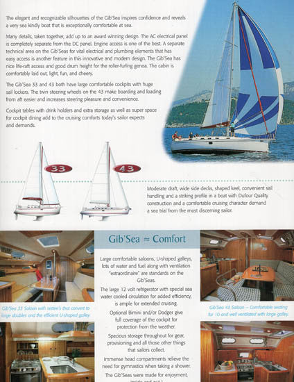 Dufour 2001 Gib'Sea Brochure