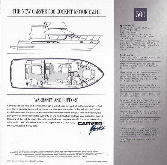 Carver 500 Cockpit Motor Yacht Brochure