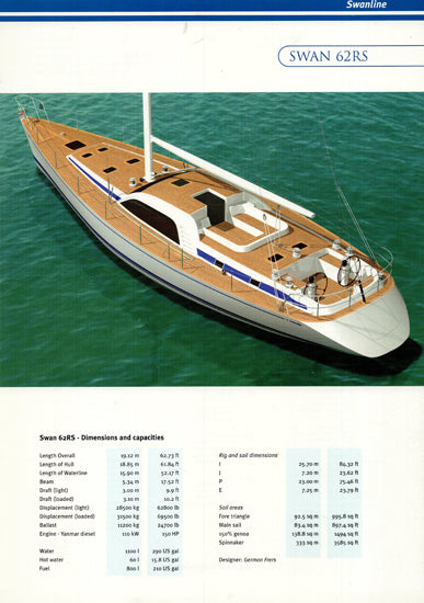 Nautor's Swan 62 Preliminary Brochure