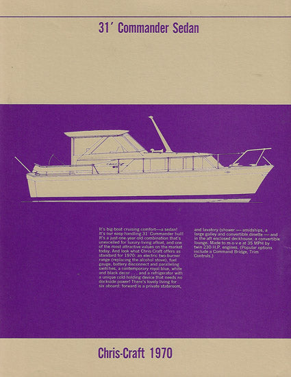 Chris Craft Commander 31 Sedan Specification Brochure