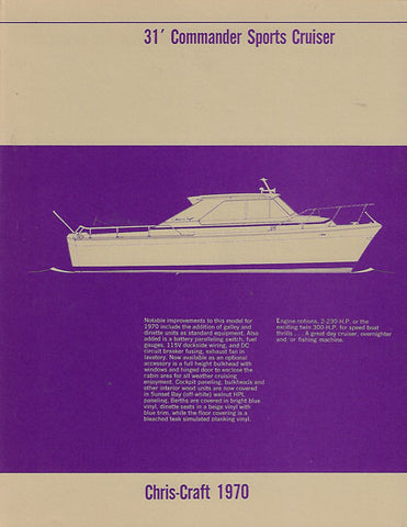 Chris Craft Commander 31 Sports Cruiser Specification Brochure