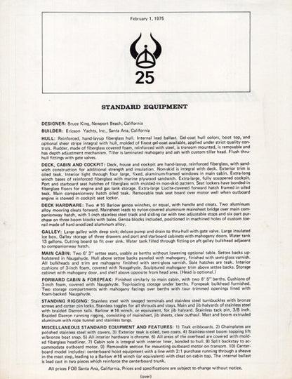 Ericson 25 Digital Brochure Package (1970s)