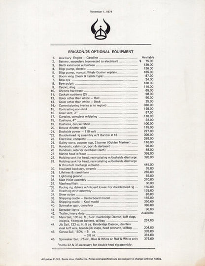 Ericson 25 Digital Brochure Package (1970s)