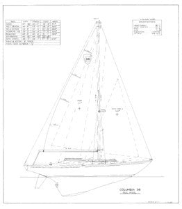 Columbia 38 Sail Plan - Keel