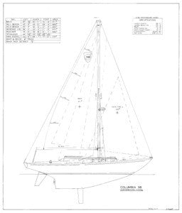 Columbia 38 Sail Plan - Centerboard