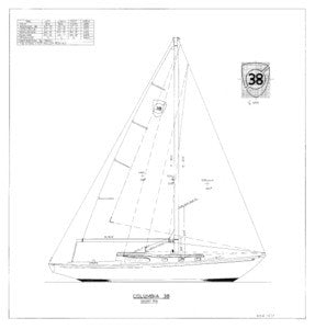 Columbia 38 Sail Plan - Short Rig