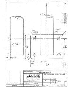 Westsail 11.8 / Fair Weather Mariner 39 Stantion Base Detail Plan
