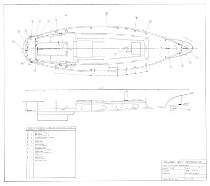 Columbia 29 Mark II Deck Hardware Plan