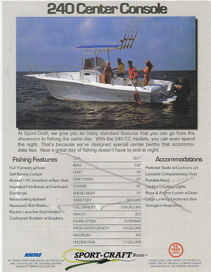 Sport Craft 240 Center Console Brochure
