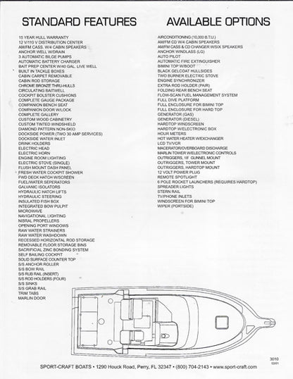 Sport Craft 3010 Sportfish Brochure