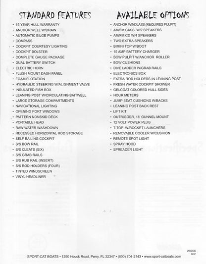 Sport Cat 23 Brochure