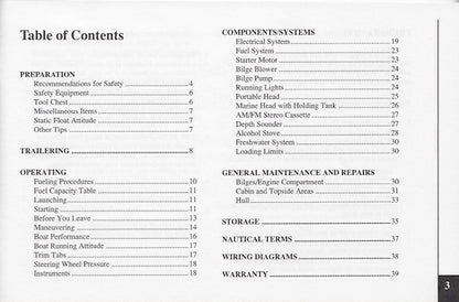 Maxum 1990 Cruisers Owners Manual