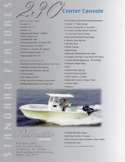 Palmetto Custom 230 Brochure