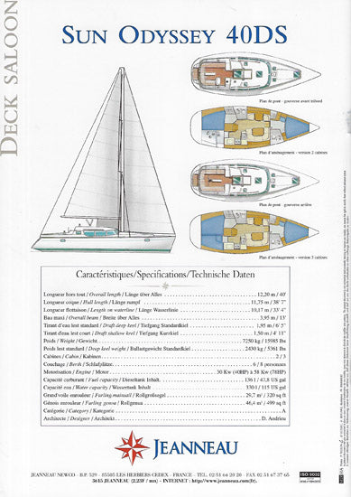 Jeanneau Sun Odyssey 40 Deck Salon Brochure