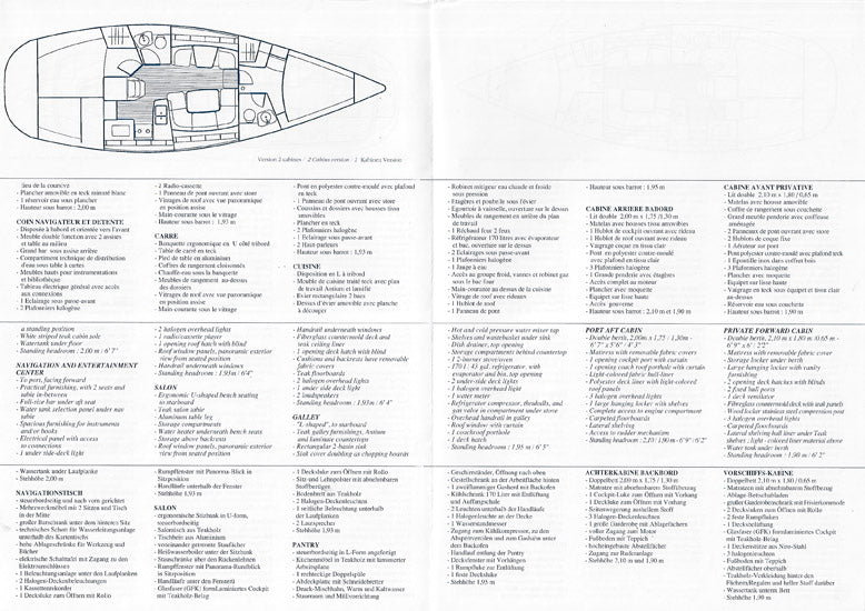Jeanneau Sun Odyssey 40 Deck Salon Specification Brochure