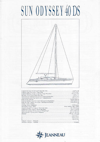 Jeanneau Sun Odyssey 40 Deck Salon Specification Brochure