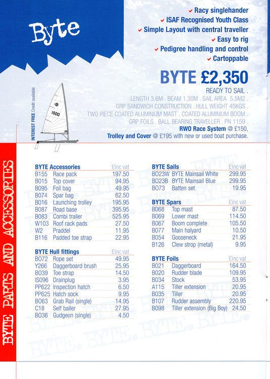Topper 2001 Price List