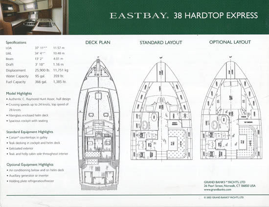 Grand Banks Eastbay 38HX Brochure