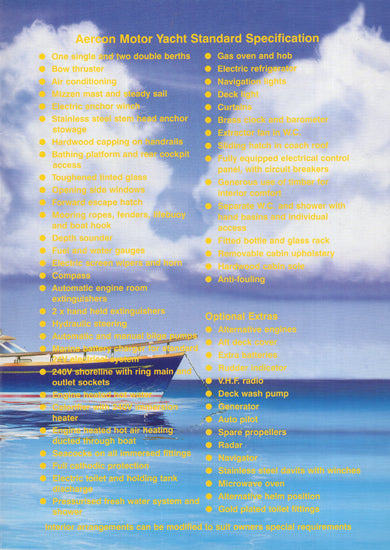 Aercon Motoryacht Preliminary Brochure