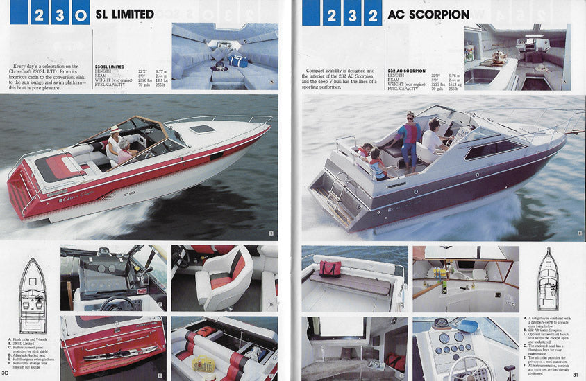 Chris Craft 1986 Sport Boats Brochure SailInfo I