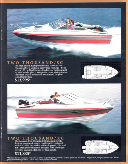 Maxum 1989 Brochure