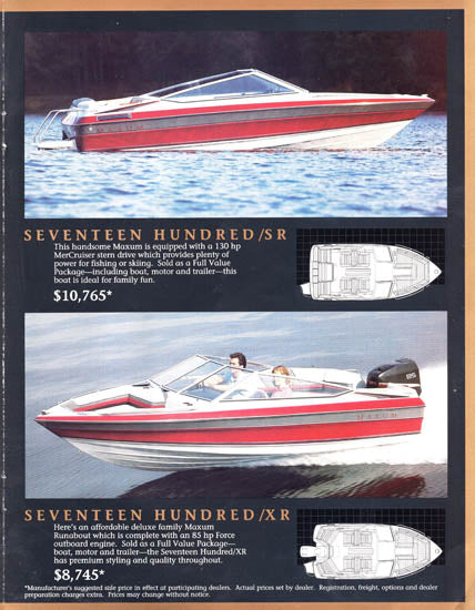 Maxum 1989 Brochure