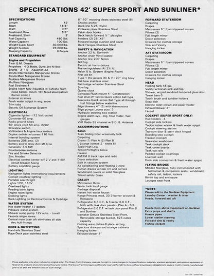 Ocean 42 Super Sport & Sunliner Brochure