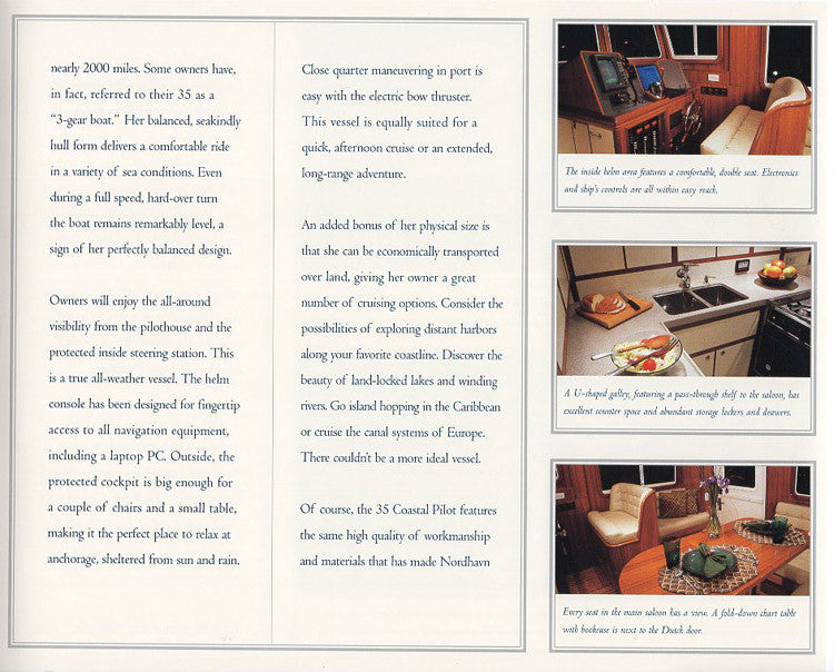Nordhavn 35 Coastal Cruiser Brochure Package