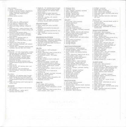 Carver 404 Cockpit Motor Yacht Specification Brochure (2002)