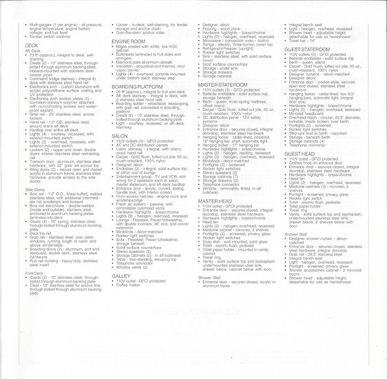 Carver 396 Motor Yacht Specification Brochure (2002)