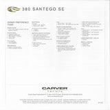 Carver 380 Santego SE Specification Brochure (2002)