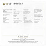 Carver 350 Mariner Specification Brochure (2002)