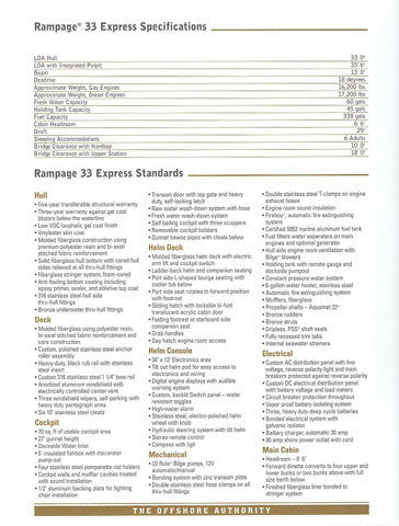 Rampage 33 Express Specification Brochure