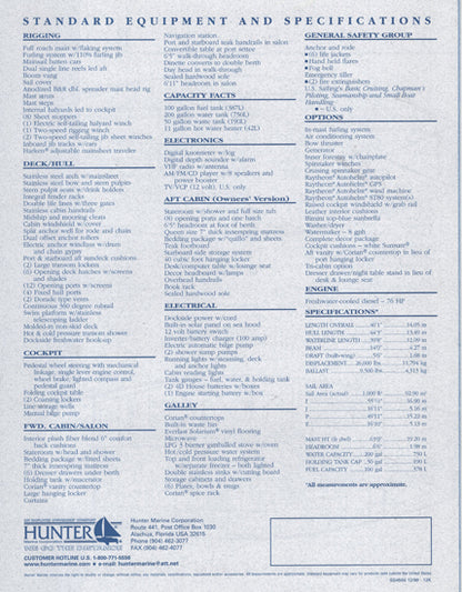 Hunter 450 Passage Specification Brochure
