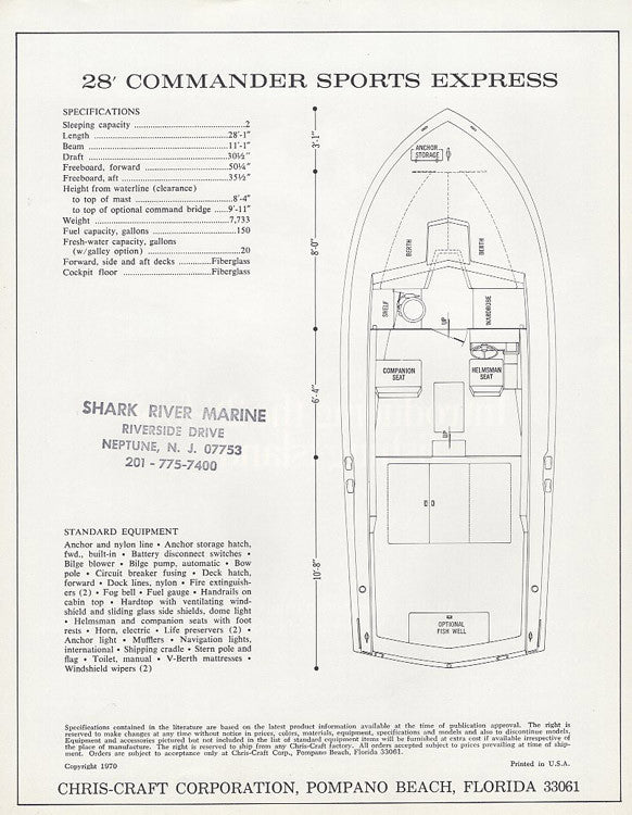 Chris Craft Commander 28 Sports Express Brochure