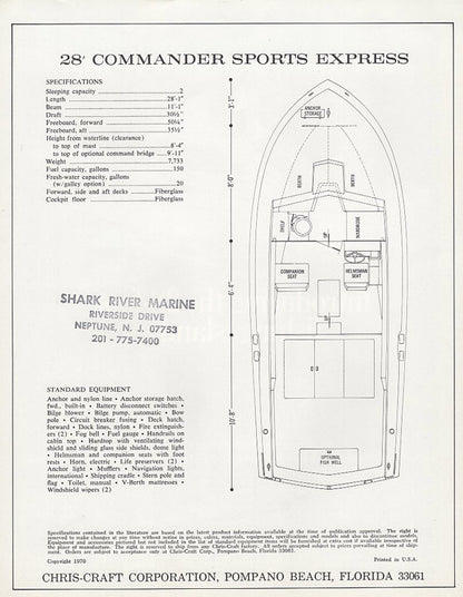 Chris Craft Commander 28 Sports Express Brochure