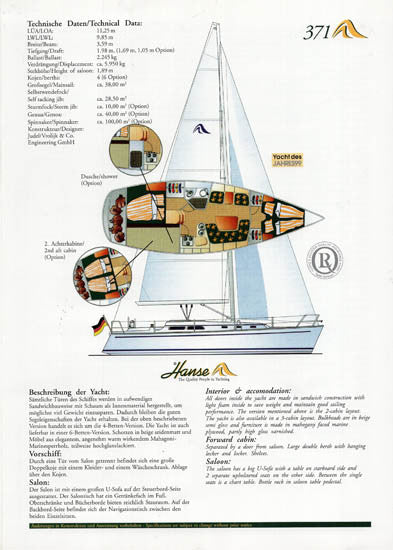 Hanse 371 Brochure
