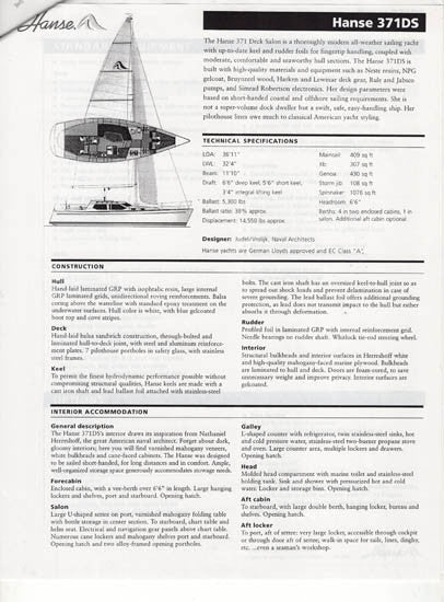 Hanse 371 Deck Salon Brochure