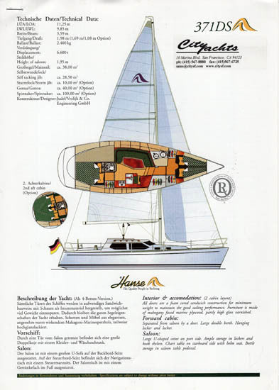 Hanse 371 Deck Salon Brochure