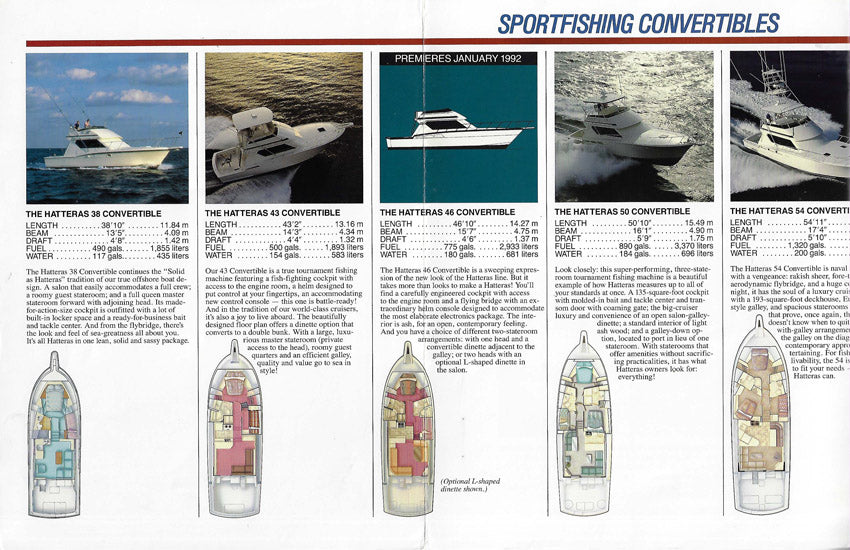 Hatteras 1991 Convertible Brochure